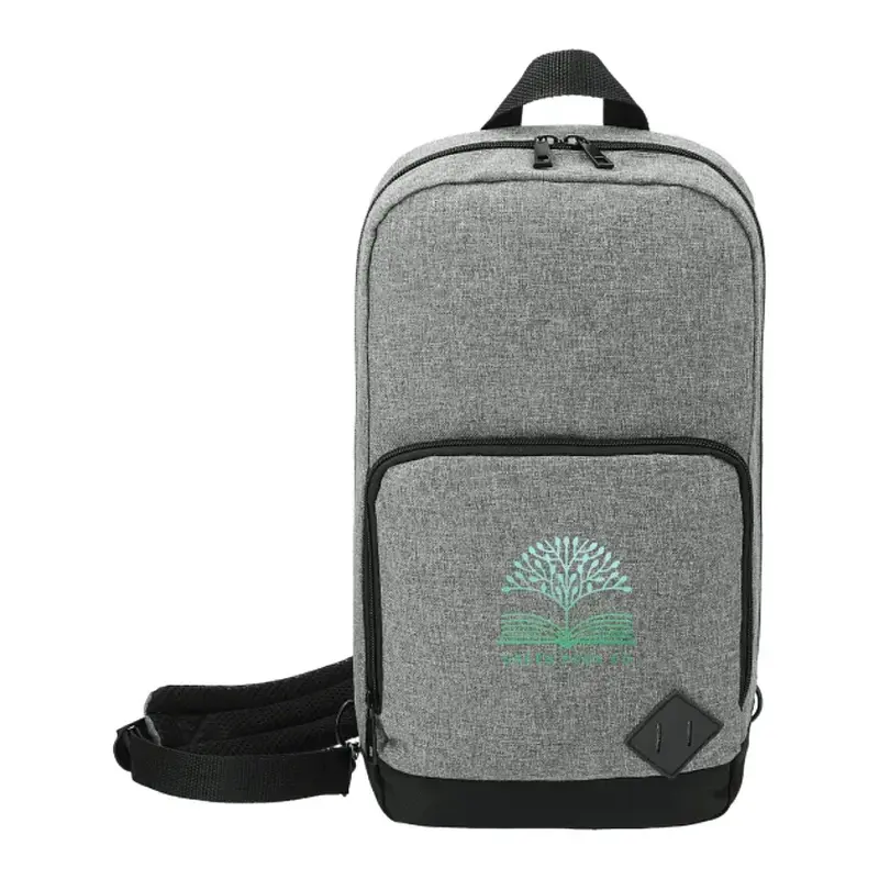 Personalized Recycled Sling Backpack - Graphite Deluxe