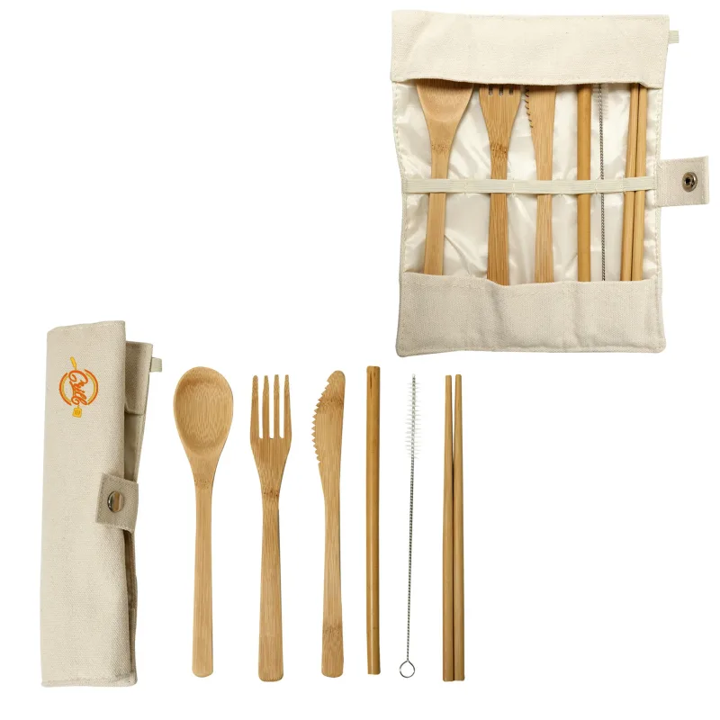 Green Bay Bamboo Utensils With Carry Pouch — view 4