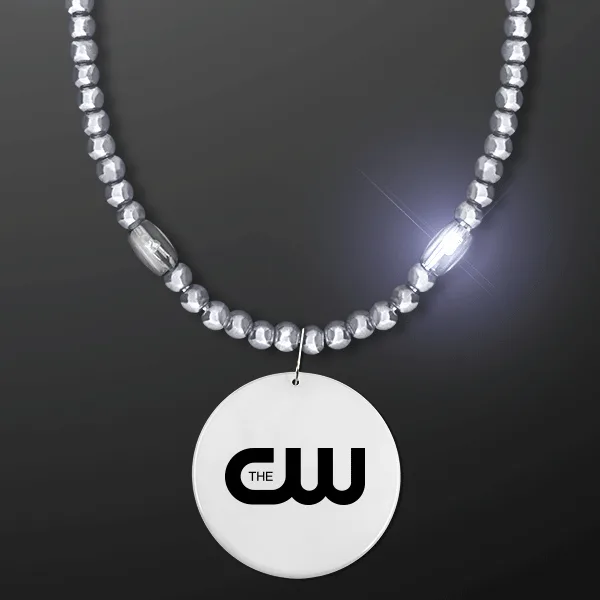 Glow Mardi Gras Beads with Matching Medallion — view 8