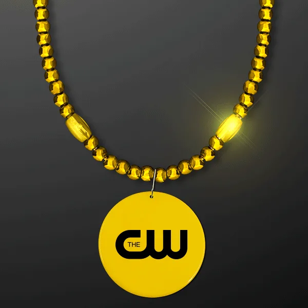 Glow Mardi Gras Beads with Matching Medallion — view 2