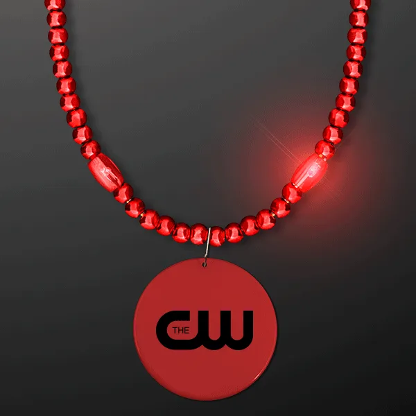 Glow Mardi Gras Beads with Matching Medallion — view 6