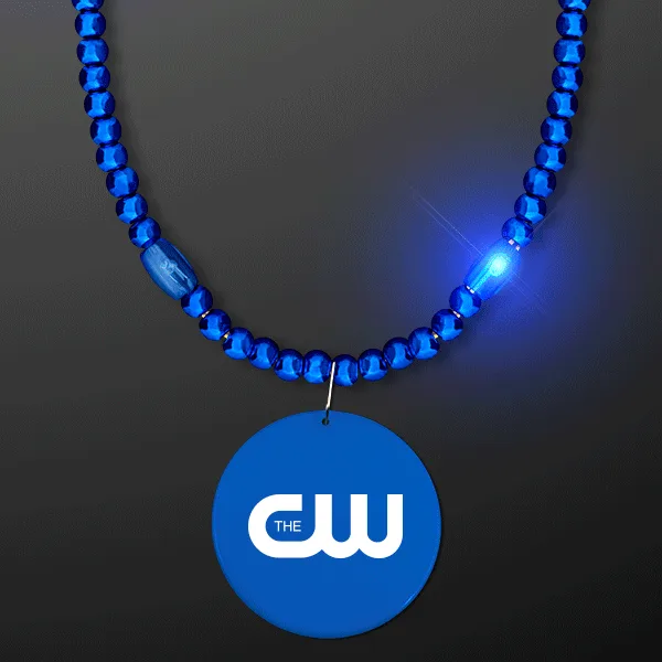Glow Mardi Gras Beads with Matching Medallion — view 7