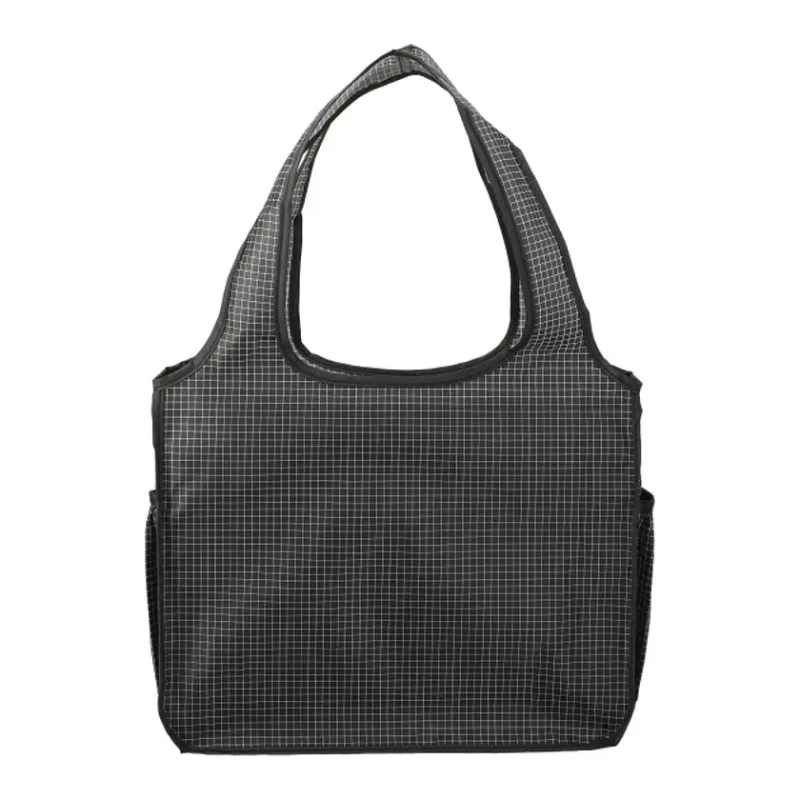 Customizable Grid Bungalow Tote with Front Pocket — view 2