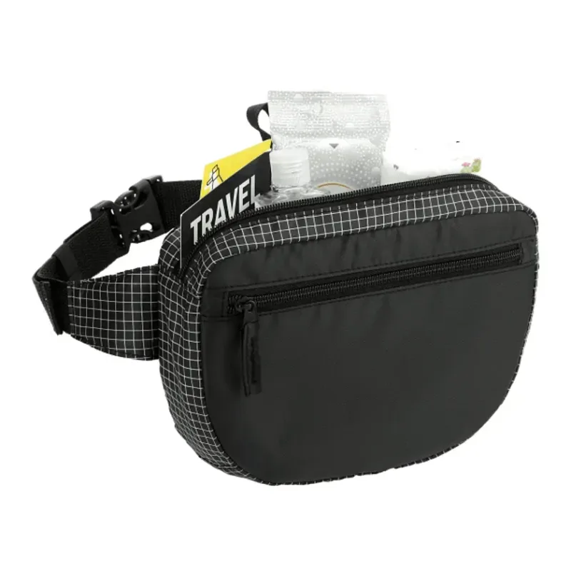 Grid Fanny Pack with Zippered Compartments — view 3