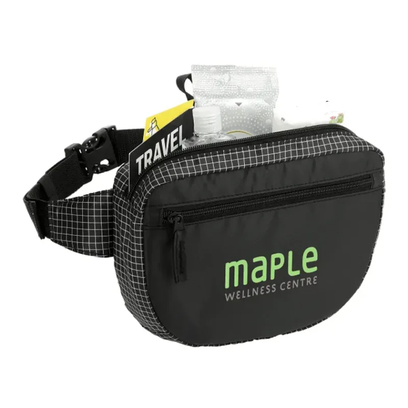 Grid Fanny Pack with Zippered Compartments — view 4