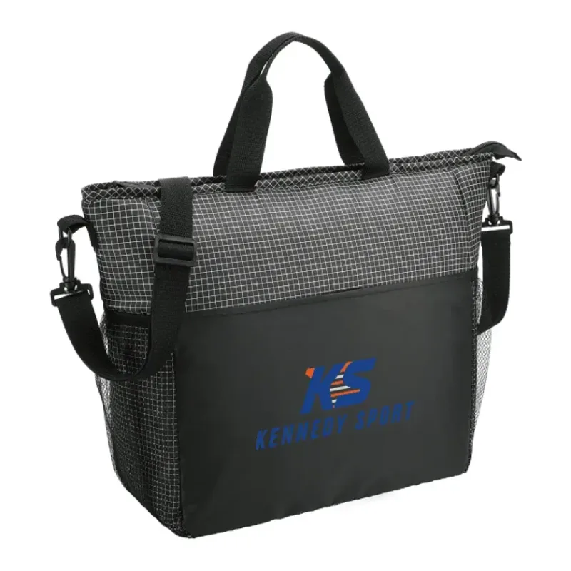 Custom Grid Tote Can Cooler - 24 Capacity — view 8