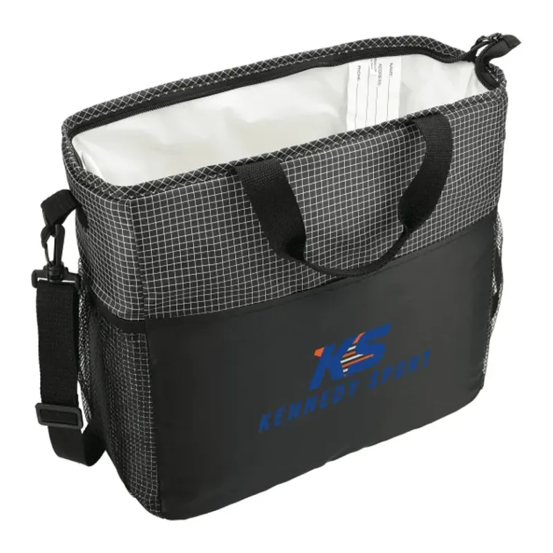 Custom Grid Tote Can Cooler - 24 Capacity — view 9