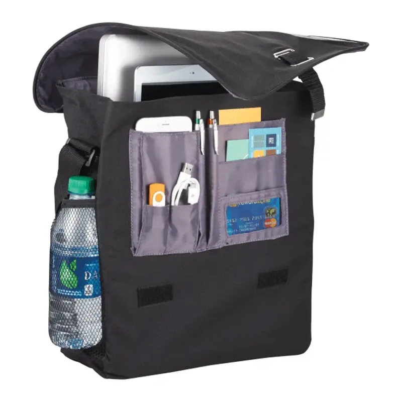 Custom Gridlock Vertical Messenger Bag - Fits 15" Laptop — view 3