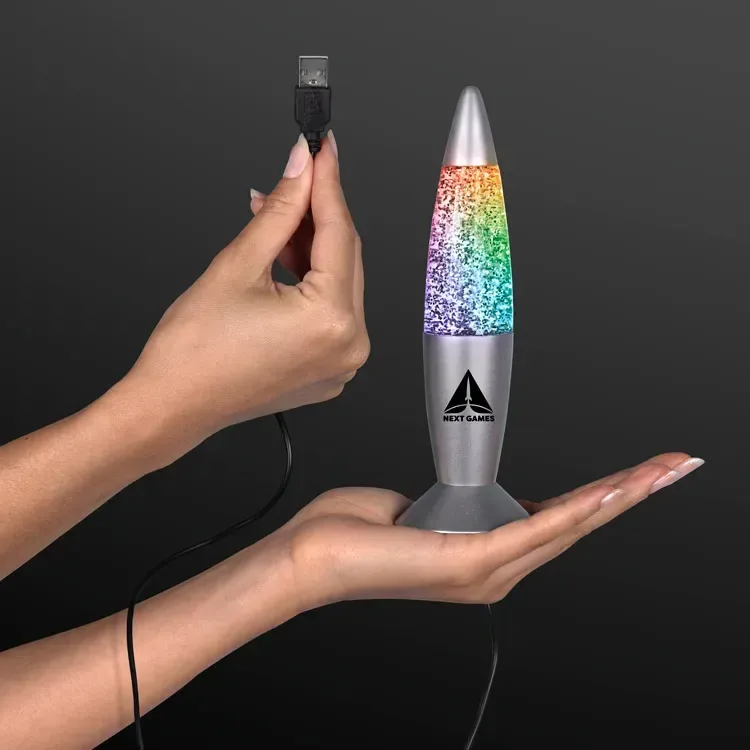 Groovy Glitter Lamp USB Mood Light 7.25" — view 2