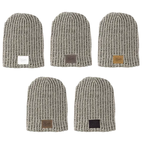 Haberdasher Knit Beanie with Leather Patch