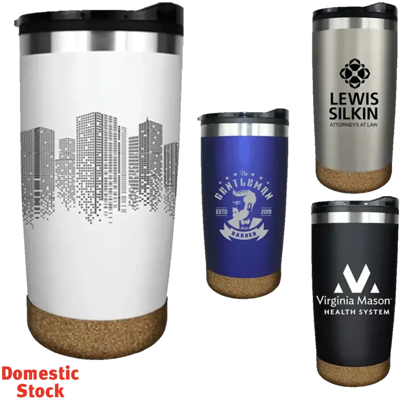 Customizable Halcyon 20oz Double Wall Cork Tumbler with Acrylic Lid