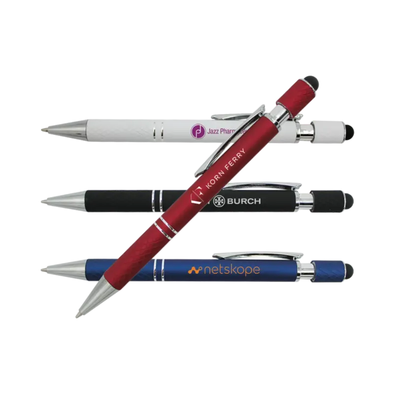 Custom Halcyon Spin Top Pen w/ Stylus - Executive Metal Design