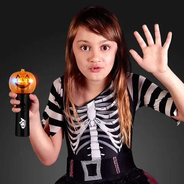 Halloween Pumpkin Wand with Spinning Lights — view 2