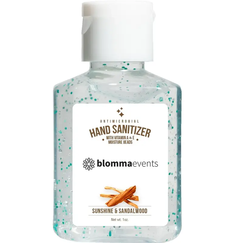 Hand Sanitizer Gel With Moisture Beads: 1 oz Rectangle Bottle