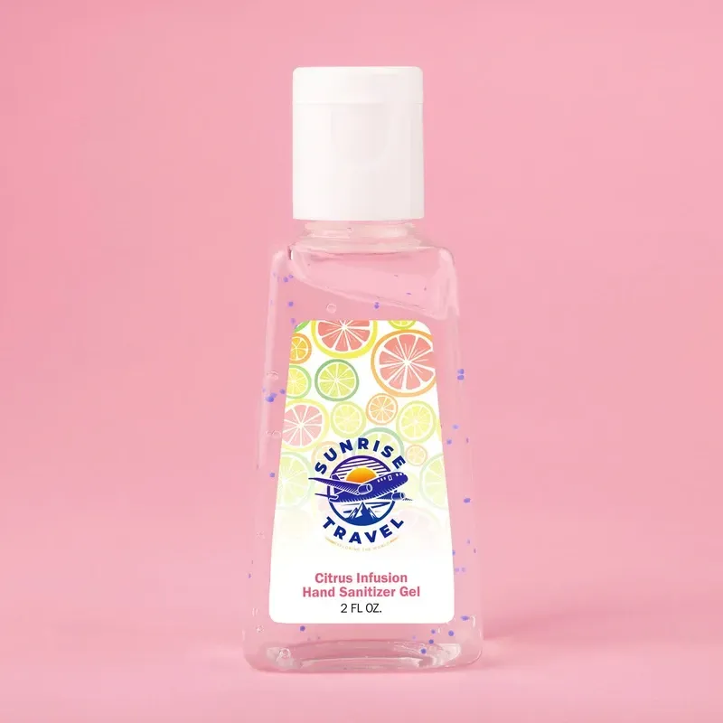 Hand Sanitizer Gel With Moisture Beads: 1 oz Triangle Bottle