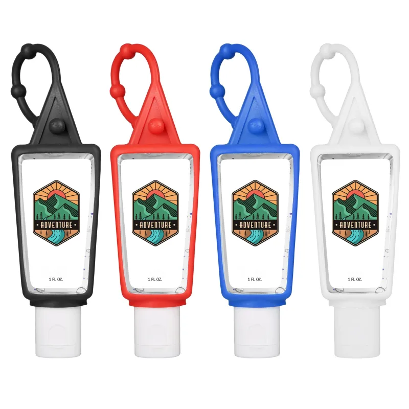 Hand Sanitizer Gel With Moisture Beads: 1 oz Triangle Bottle with Carabiner — view 5