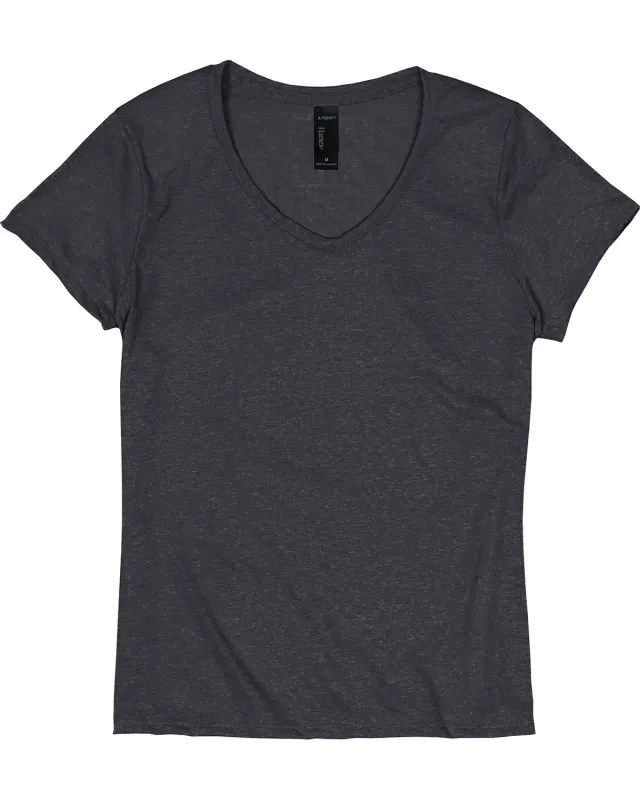 Hanes Ladies' Perfect-T Triblend V-Neck T-shirt — view 15