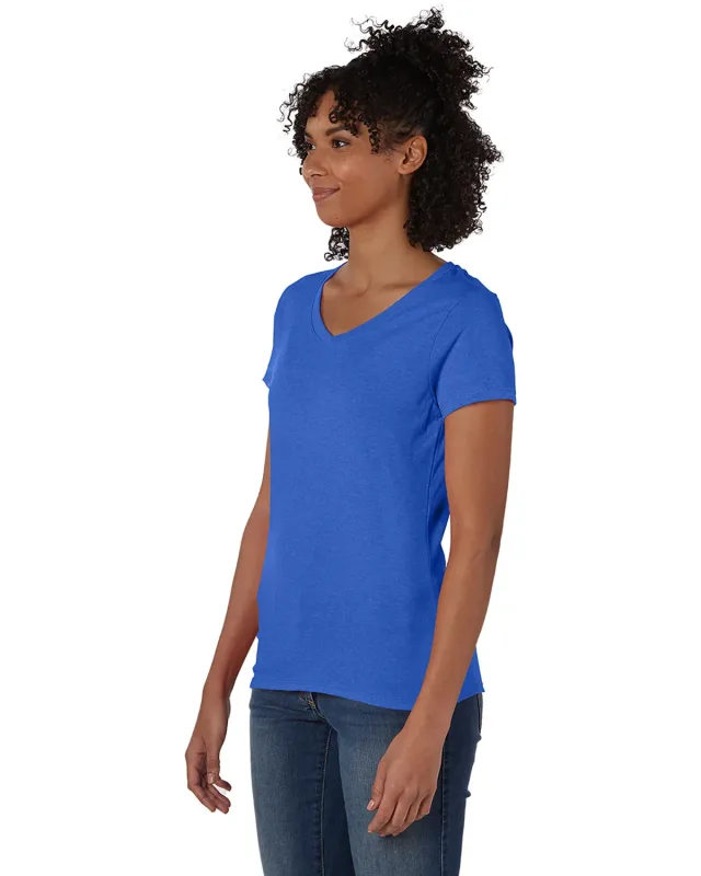 Hanes Ladies' Perfect-T Triblend V-Neck T-shirt — view 23