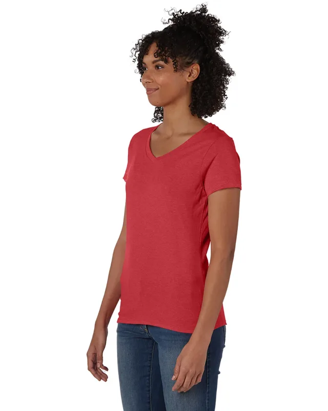 Hanes Ladies' Perfect-T Triblend V-Neck T-shirt — view 29