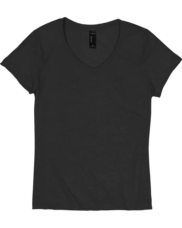 Hanes Ladies' Perfect-T Triblend V-Neck T-shirt — view 3