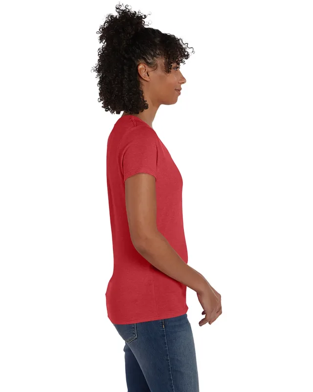 Hanes Ladies' Perfect-T Triblend V-Neck T-shirt — view 30