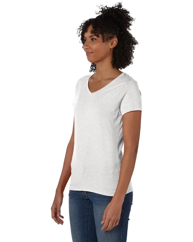Hanes Ladies' Perfect-T Triblend V-Neck T-shirt — view 39