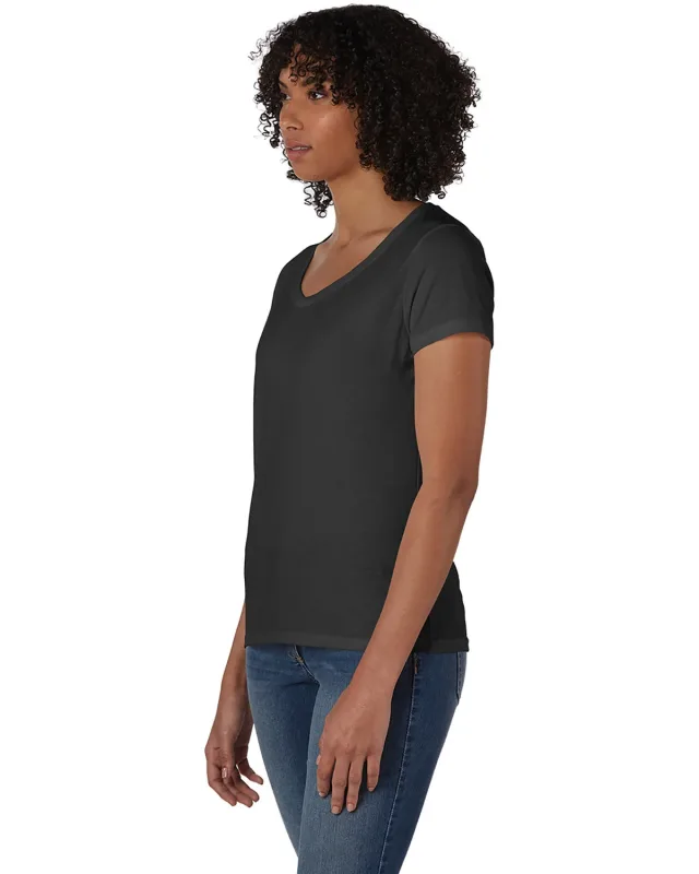 Hanes Ladies' Perfect-T Triblend V-Neck T-shirt — view 5