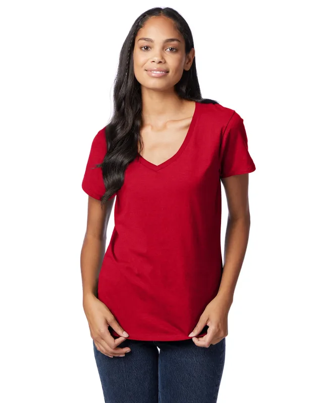 Hanes Ladies' Perfect-T V-Neck T-Shirt — view 11
