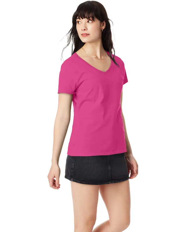 Hanes Ladies' Perfect-T V-Neck T-Shirt — view 20
