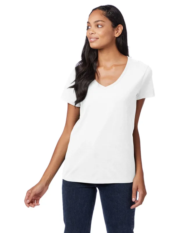 Hanes Ladies' Perfect-T V-Neck T-Shirt — view 3