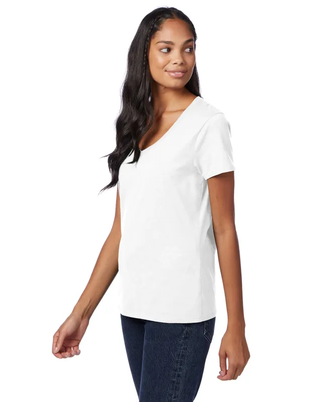 Hanes Ladies' Perfect-T V-Neck T-Shirt — view 4