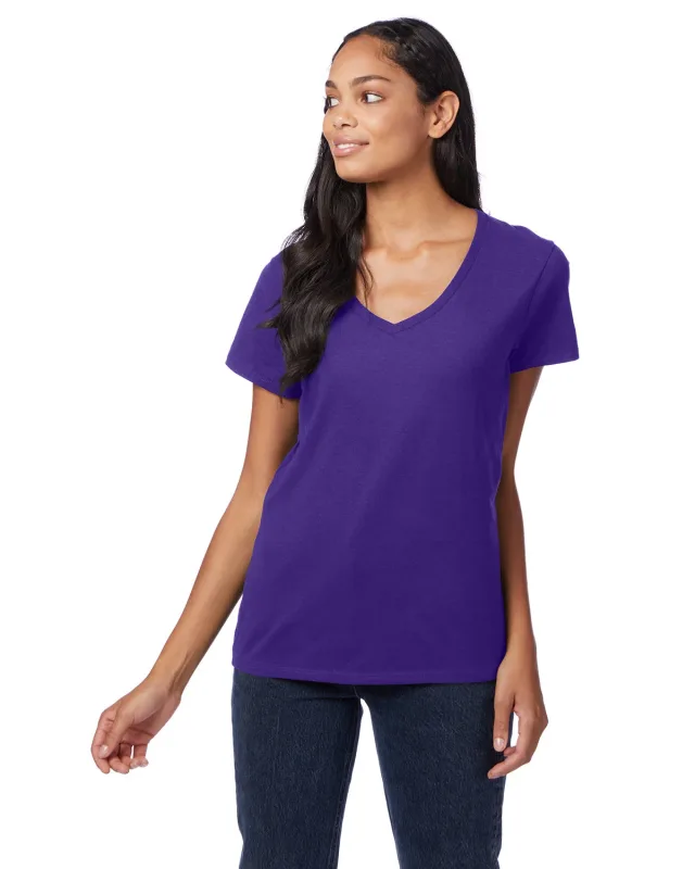 Hanes Ladies' Perfect-T V-Neck T-Shirt — view 58