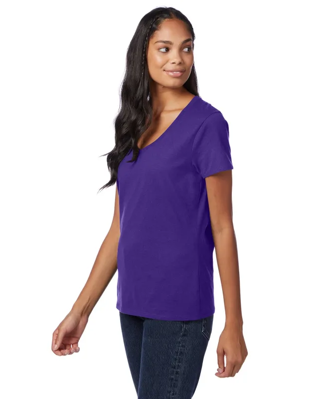 Hanes Ladies' Perfect-T V-Neck T-Shirt — view 59