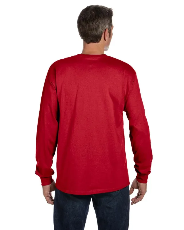 Hanes Men's Authentic-T Long-Sleeve Pocket T-Shirt — view 10