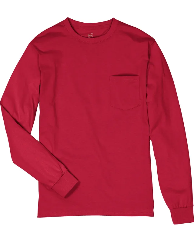 Hanes Men's Authentic-T Long-Sleeve Pocket T-Shirt — view 11