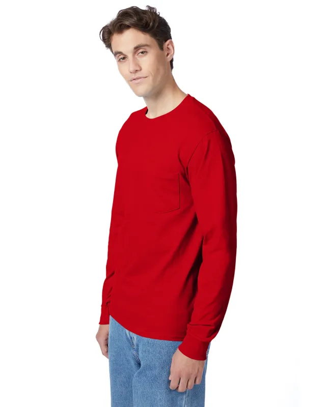 Hanes Men's Authentic-T Long-Sleeve Pocket T-Shirt — view 13