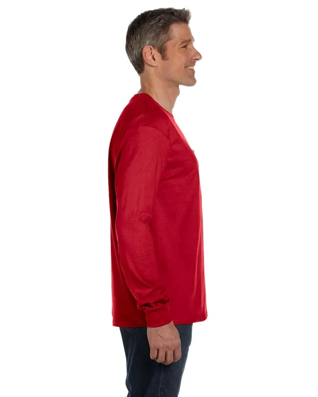 Hanes Men's Authentic-T Long-Sleeve Pocket T-Shirt — view 14