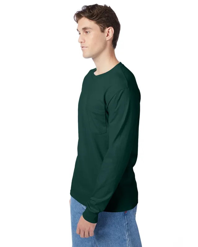 Hanes Men's Authentic-T Long-Sleeve Pocket T-Shirt — view 18