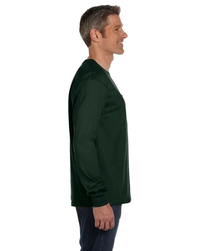 Hanes Men's Authentic-T Long-Sleeve Pocket T-Shirt — view 19