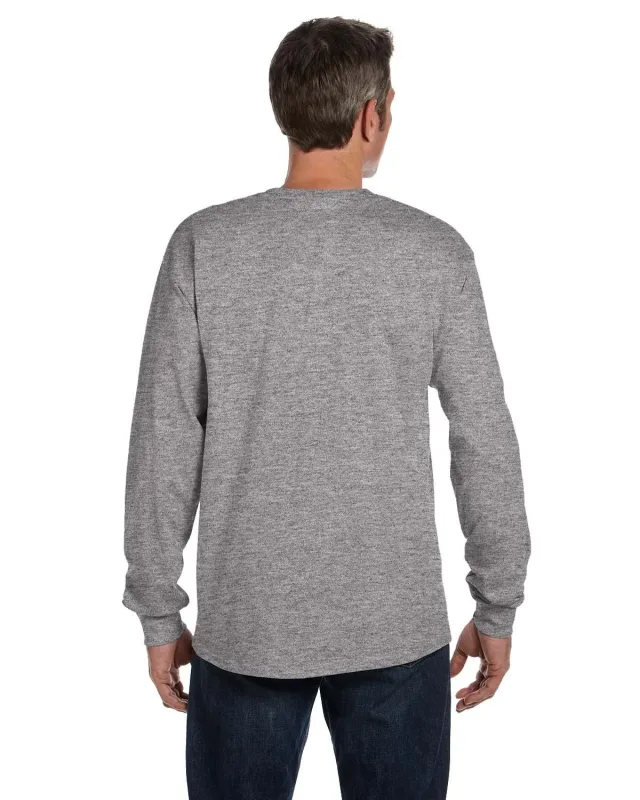 Hanes Men's Authentic-T Long-Sleeve Pocket T-Shirt — view 20