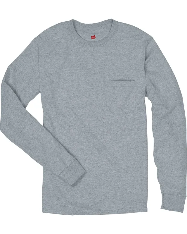 Hanes Men's Authentic-T Long-Sleeve Pocket T-Shirt — view 21