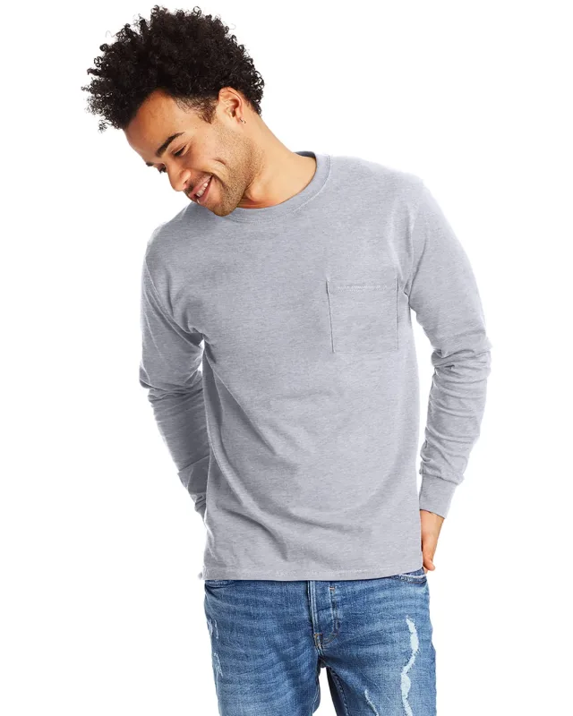 Hanes Men's Authentic-T Long-Sleeve Pocket T-Shirt — view 22