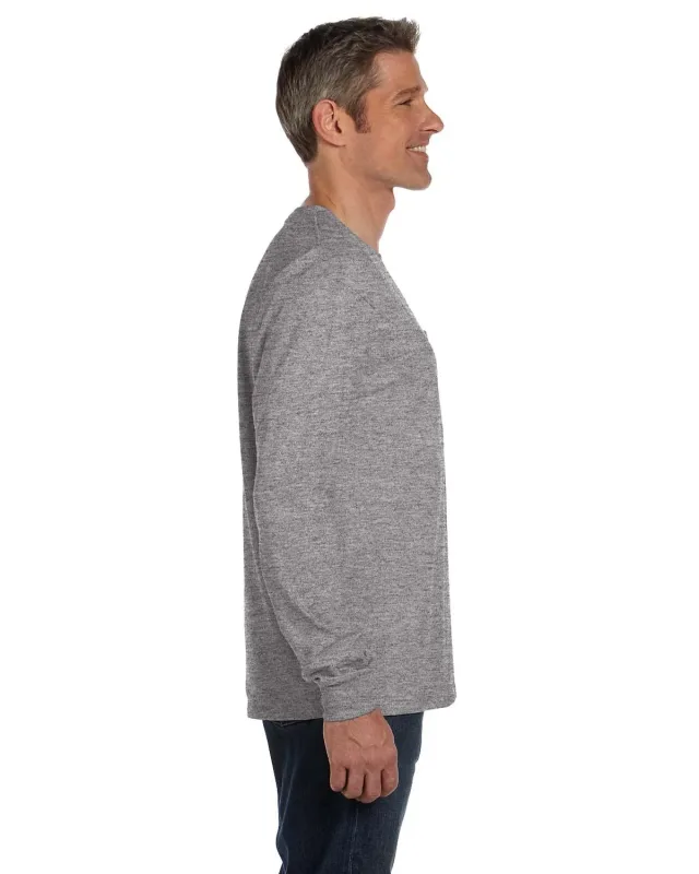 Hanes Men's Authentic-T Long-Sleeve Pocket T-Shirt — view 23