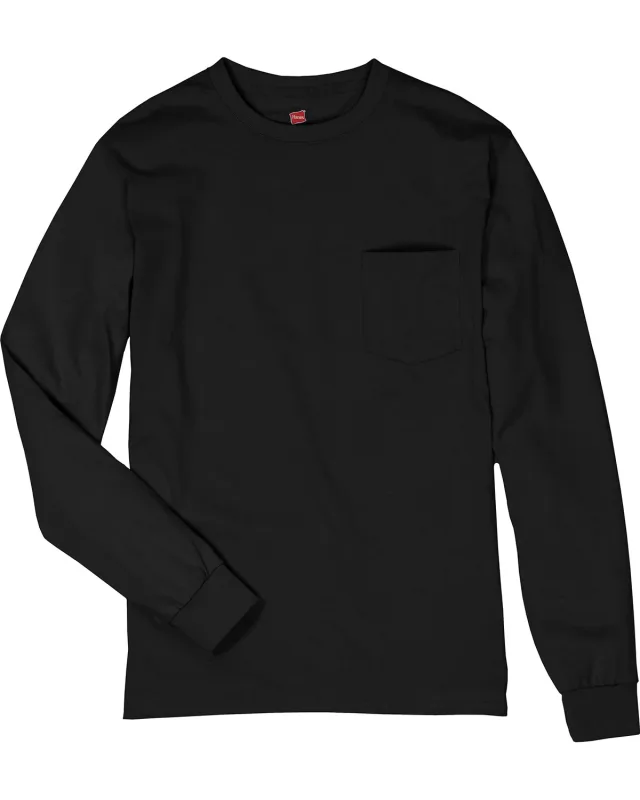 Hanes Men's Authentic-T Long-Sleeve Pocket T-Shirt — view 25