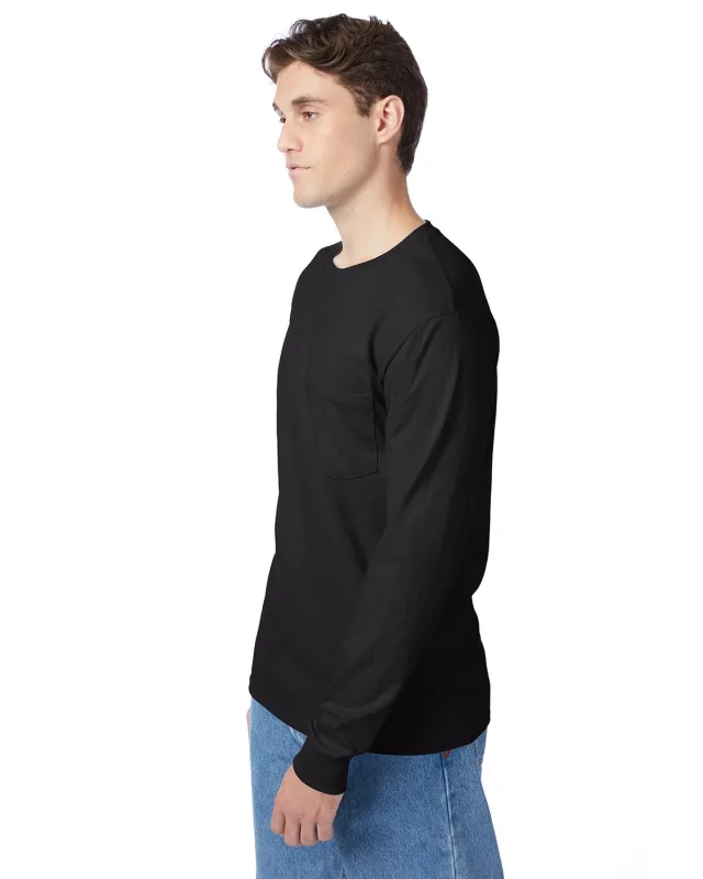 Hanes Men's Authentic-T Long-Sleeve Pocket T-Shirt — view 26