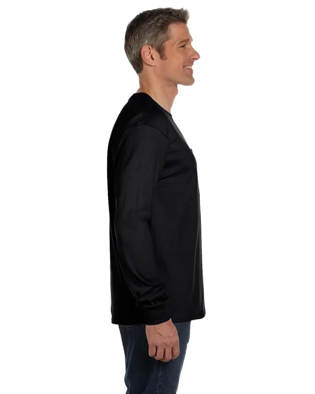 Hanes Men's Authentic-T Long-Sleeve Pocket T-Shirt — view 28