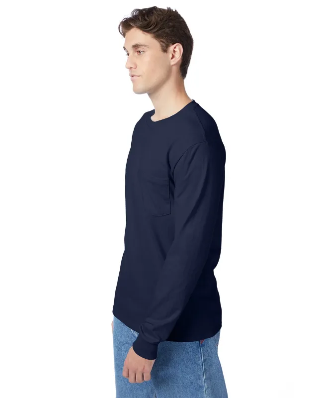 Hanes Men's Authentic-T Long-Sleeve Pocket T-Shirt — view 31