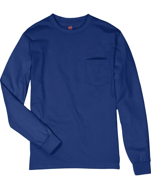 Hanes Men's Authentic-T Long-Sleeve Pocket T-Shirt — view 35