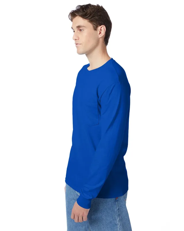 Hanes Men's Authentic-T Long-Sleeve Pocket T-Shirt — view 37