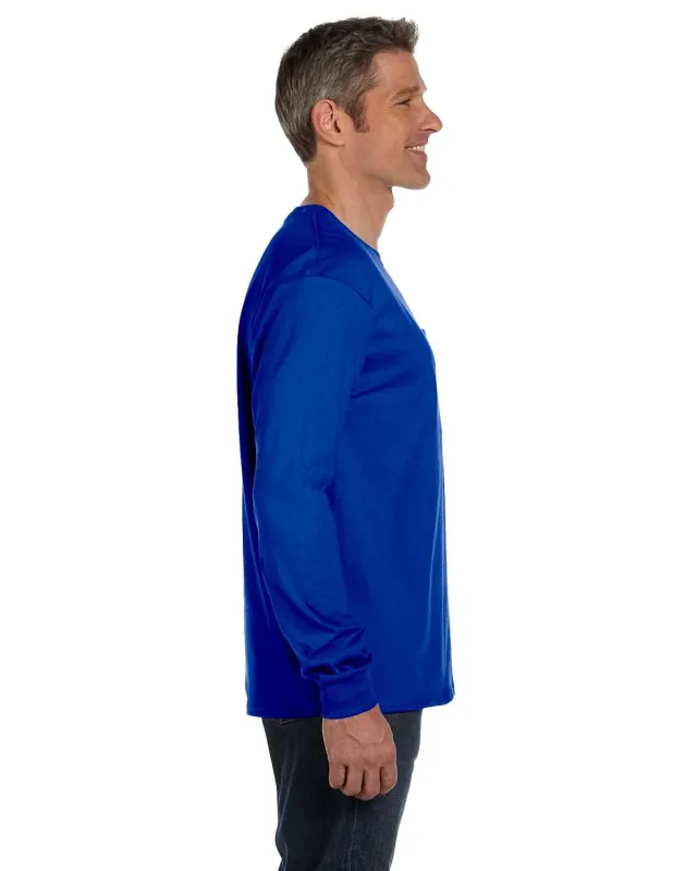Hanes Men's Authentic-T Long-Sleeve Pocket T-Shirt — view 38